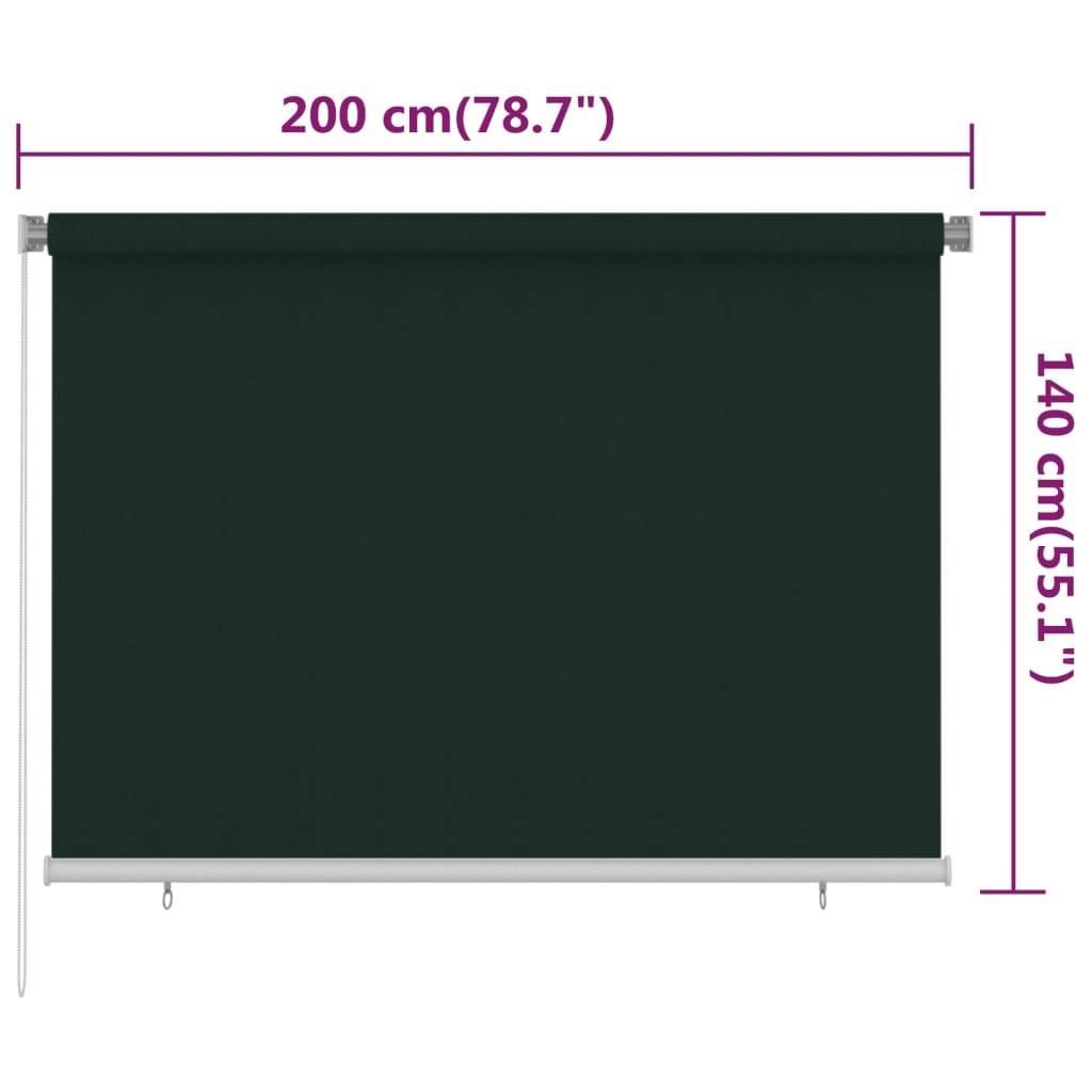 vidaXL Außenrollo 200x140 cm Dunkelgrün HDPE
