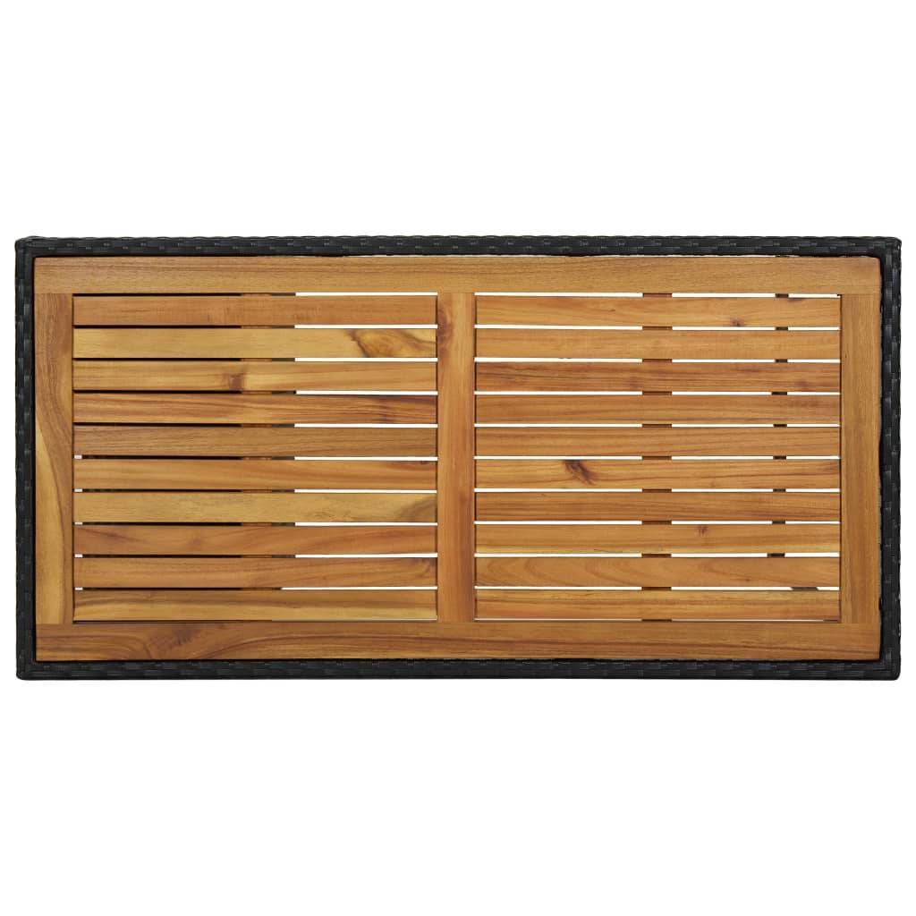vidaXL 5-tlg. Gartenbar-Set mit Kissen Poly Rattan Schwarz