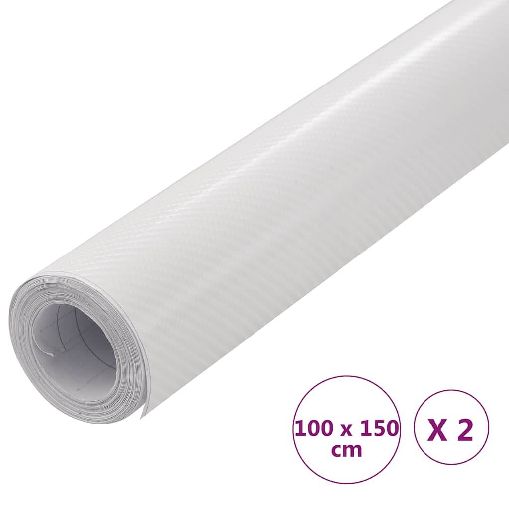 vidaXL Autofolien 2 Stk. 4D Weiß 100x150 cm