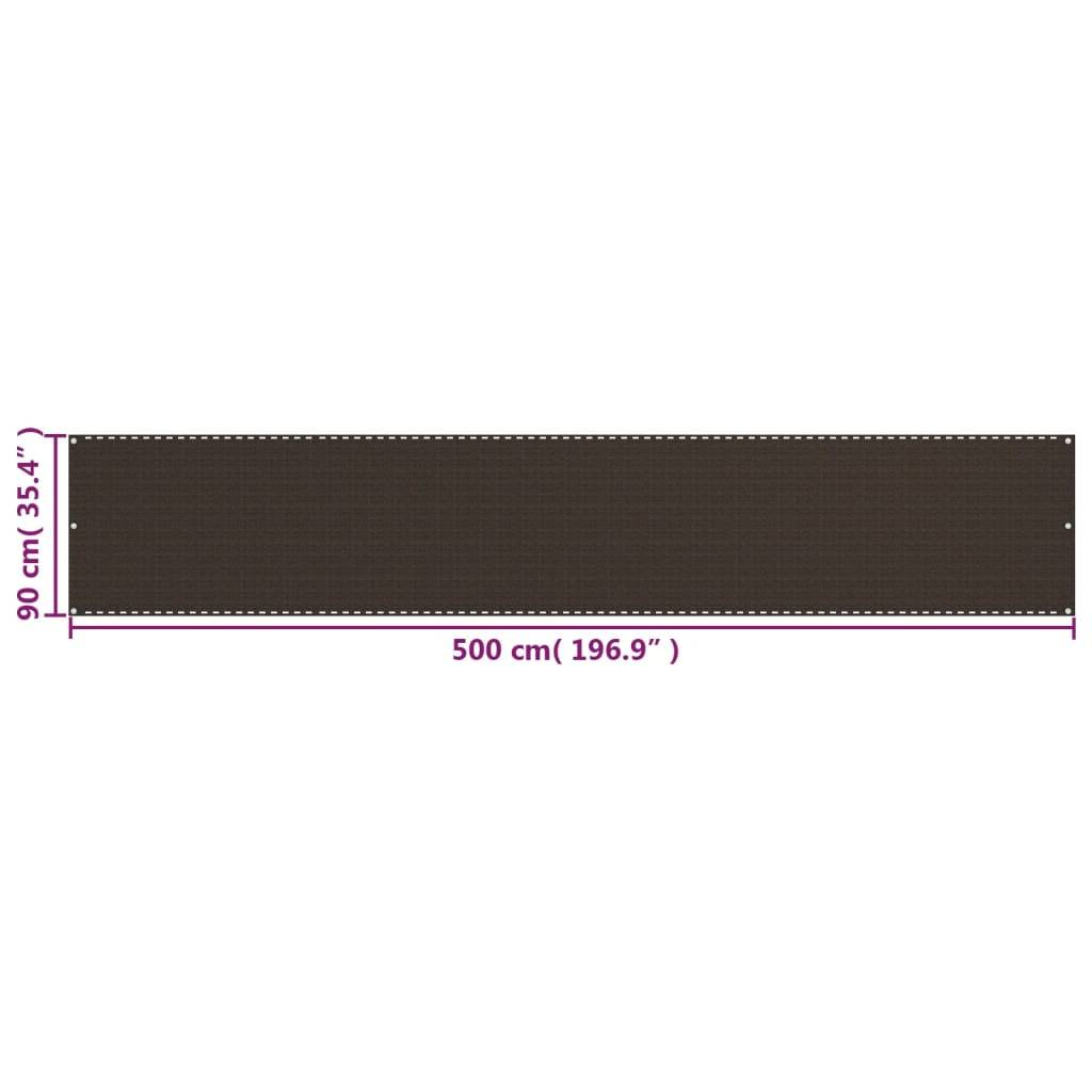 vidaXL Balkon-Sichtschutz Braun 90x500 cm HDPE