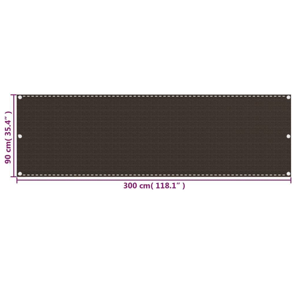 vidaXL Balkon-Sichtschutz Braun 90x300 cm HDPE