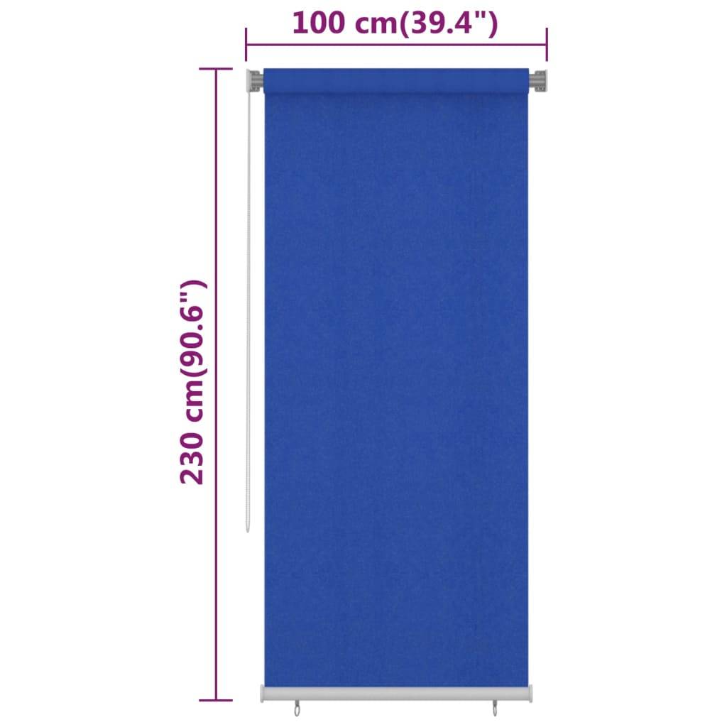 vidaXL Außenrollo 100x230 cm Blau HDPE