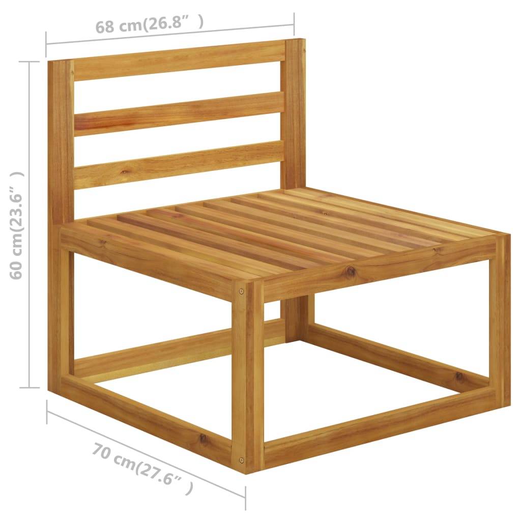 vidaXL 3-tlg. Garten-Lounge-Set mit Kissen Massivholz Akazie