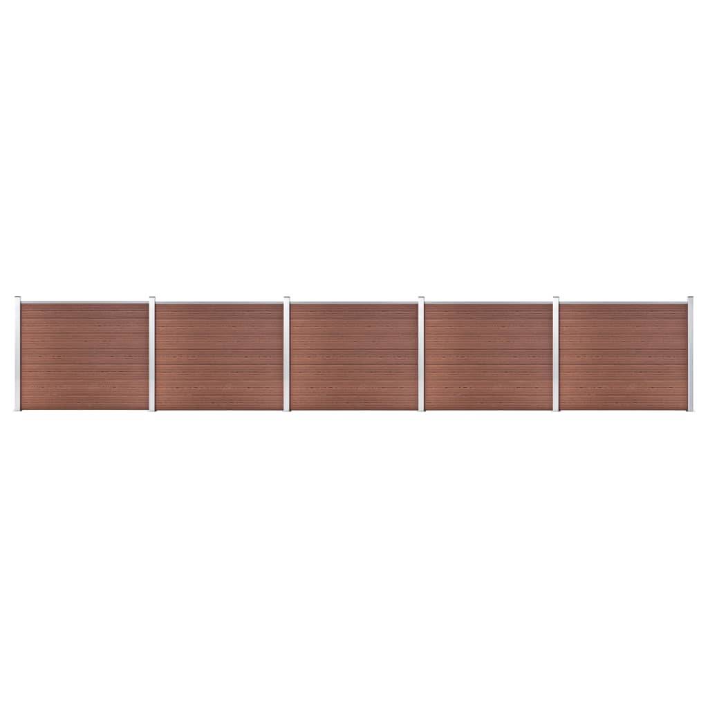 vidaXL Zaunelement Set WPC 872x146 cm Braun