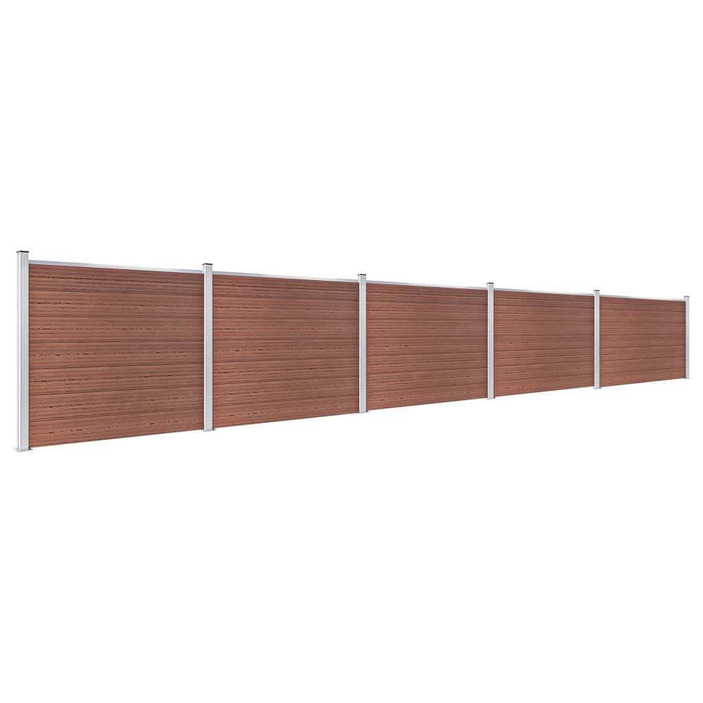 vidaXL Zaunelement Set WPC 872x146 cm Braun