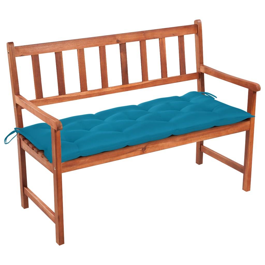 vidaXL Gartenbank mit Auflage 120 cm Massivholz Akazie