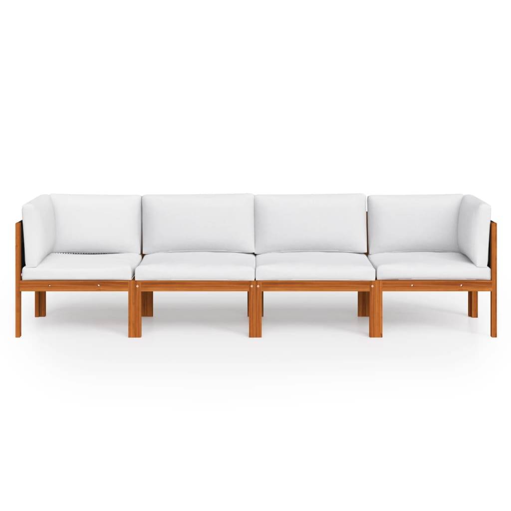vidaXL 4-Sitzer-Gartensofa mit Kissen Massivholz Akazie