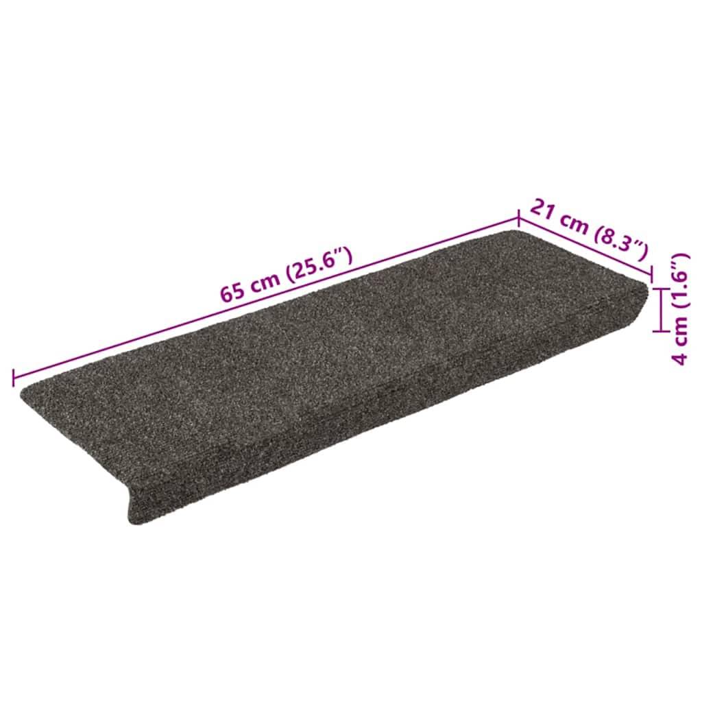 vidaXL Treppenmatten 15 Stk. Nadelvlies 65x21x4 cm Anthrazit