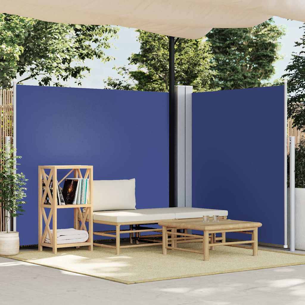 vidaXL Seitenmarkise Ausziehbar Blau 180x600 cm