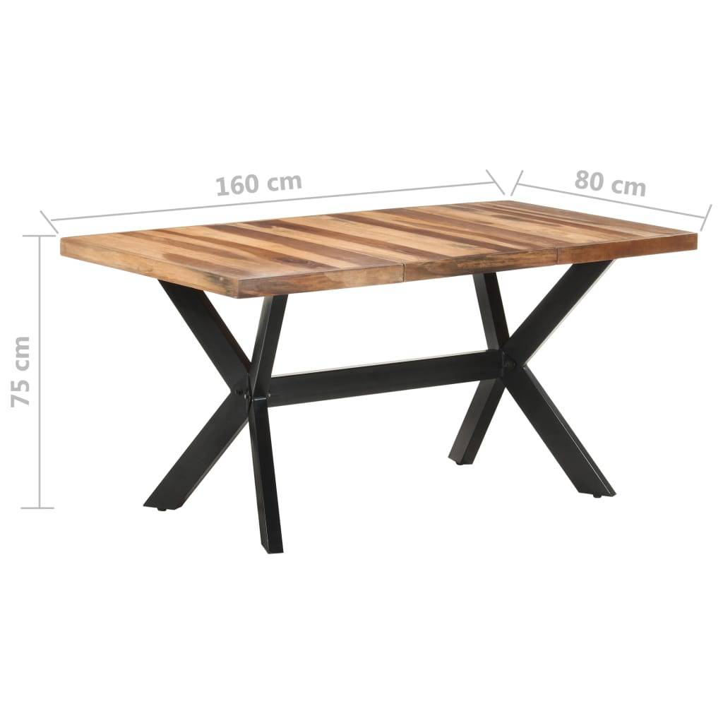vidaXL Esstisch 160x80x75 cm Massivholz Honigfarben