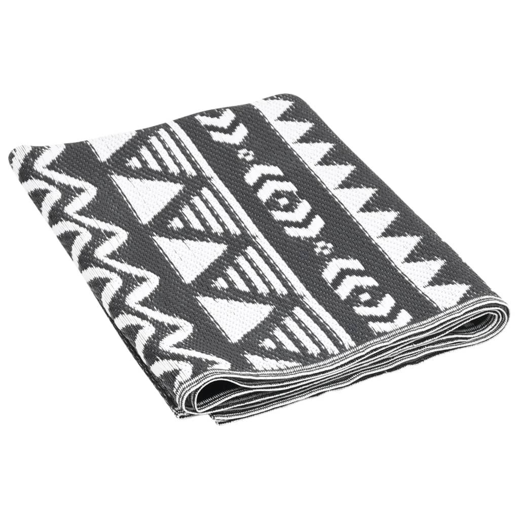 vidaXL Outdoor-Teppich Schwarz 80x150 cm PP