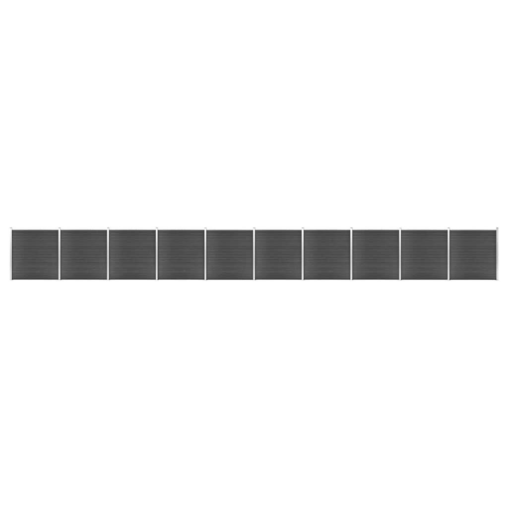 vidaXL Zaunelement Set WPC 1737x186 cm Schwarz