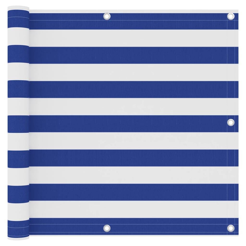 vidaXL Balkon-Sichtschutz Weiß und Blau 90x500 cm Oxford-Gewebe