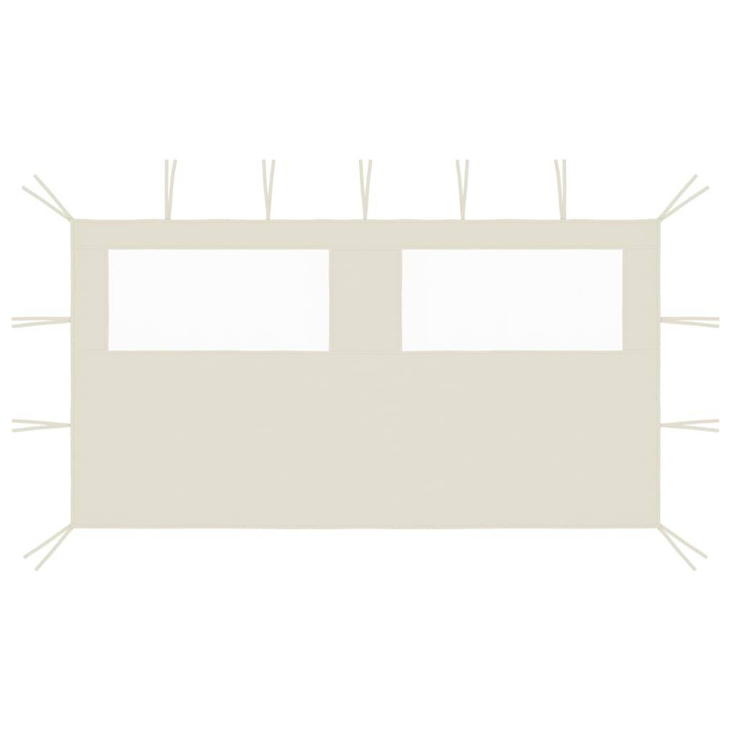 vidaXL Pavillon-Seitenwand mit Fenstern 4x2 m Creme
