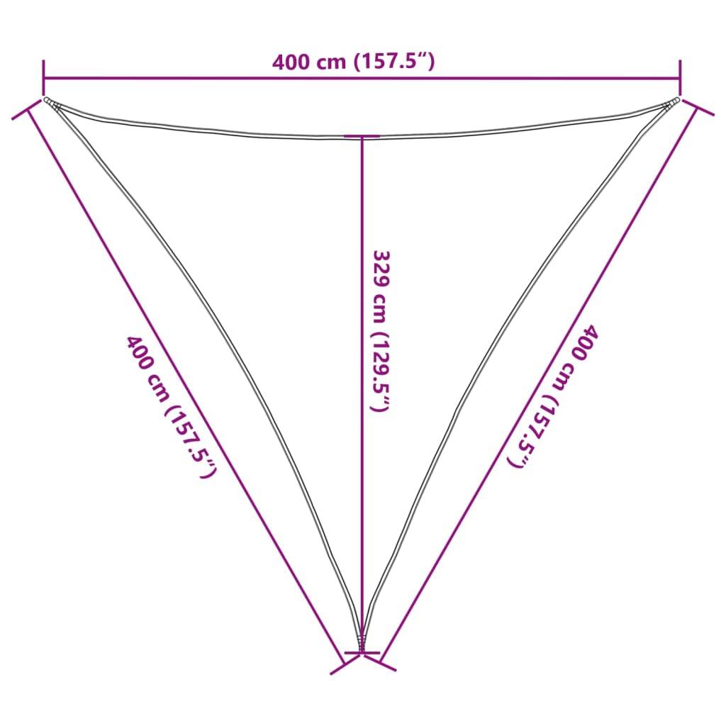 vidaXL Sonnensegel 160 g/m² Braun 4x4x4 m HDPE