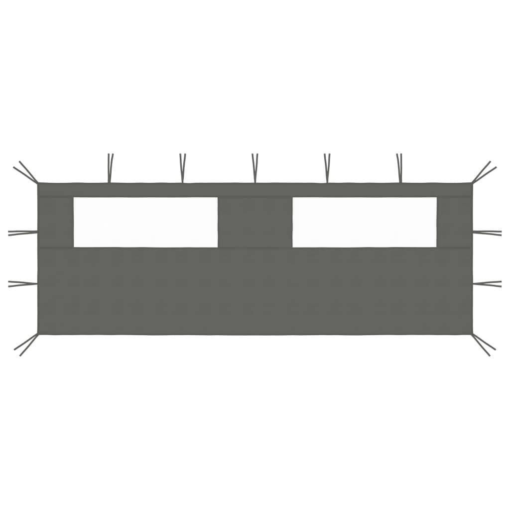vidaXL Pavillon-Seitenwand mit Fenstern 6x2 m Anthrazit