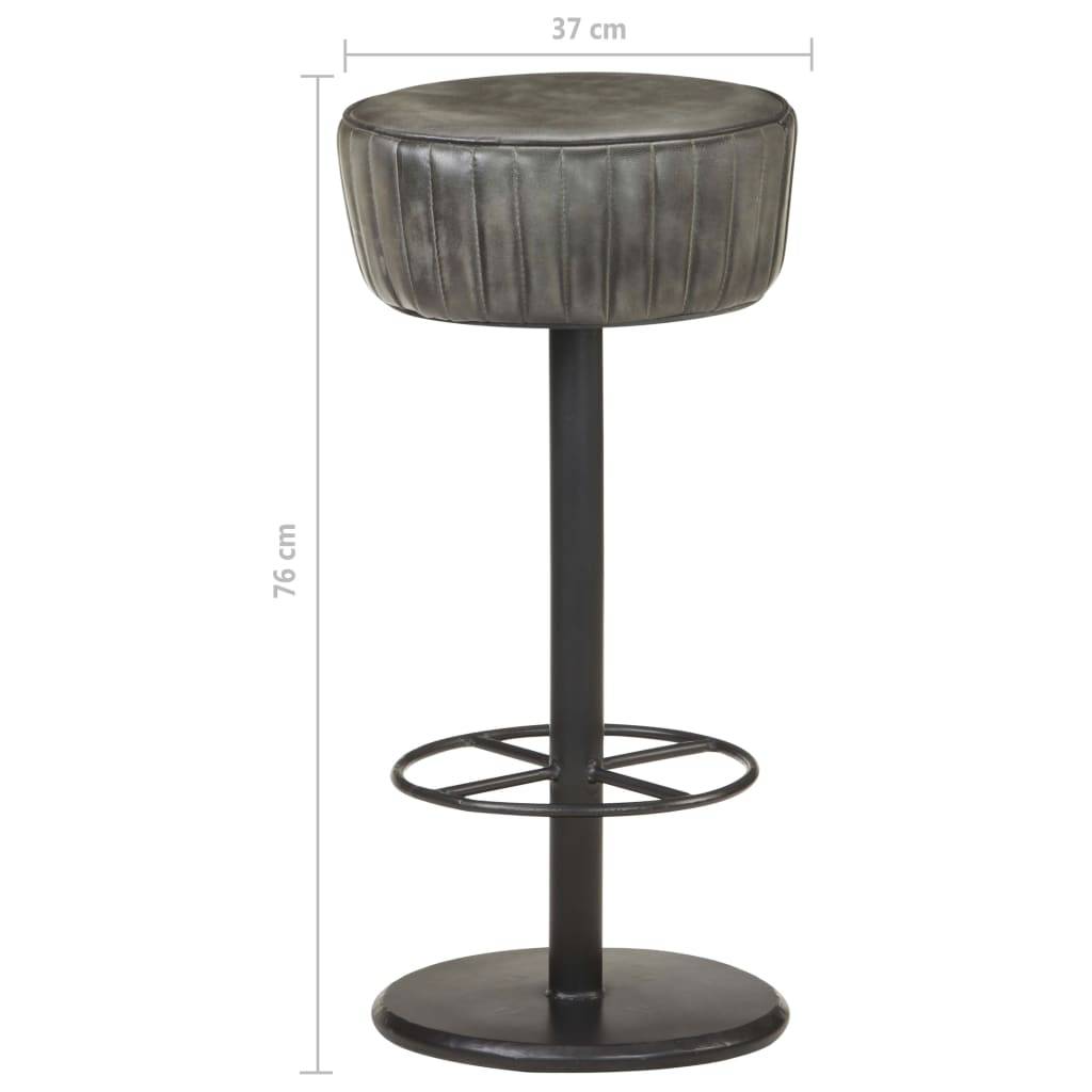 vidaXL Barhocker Grau Echtleder