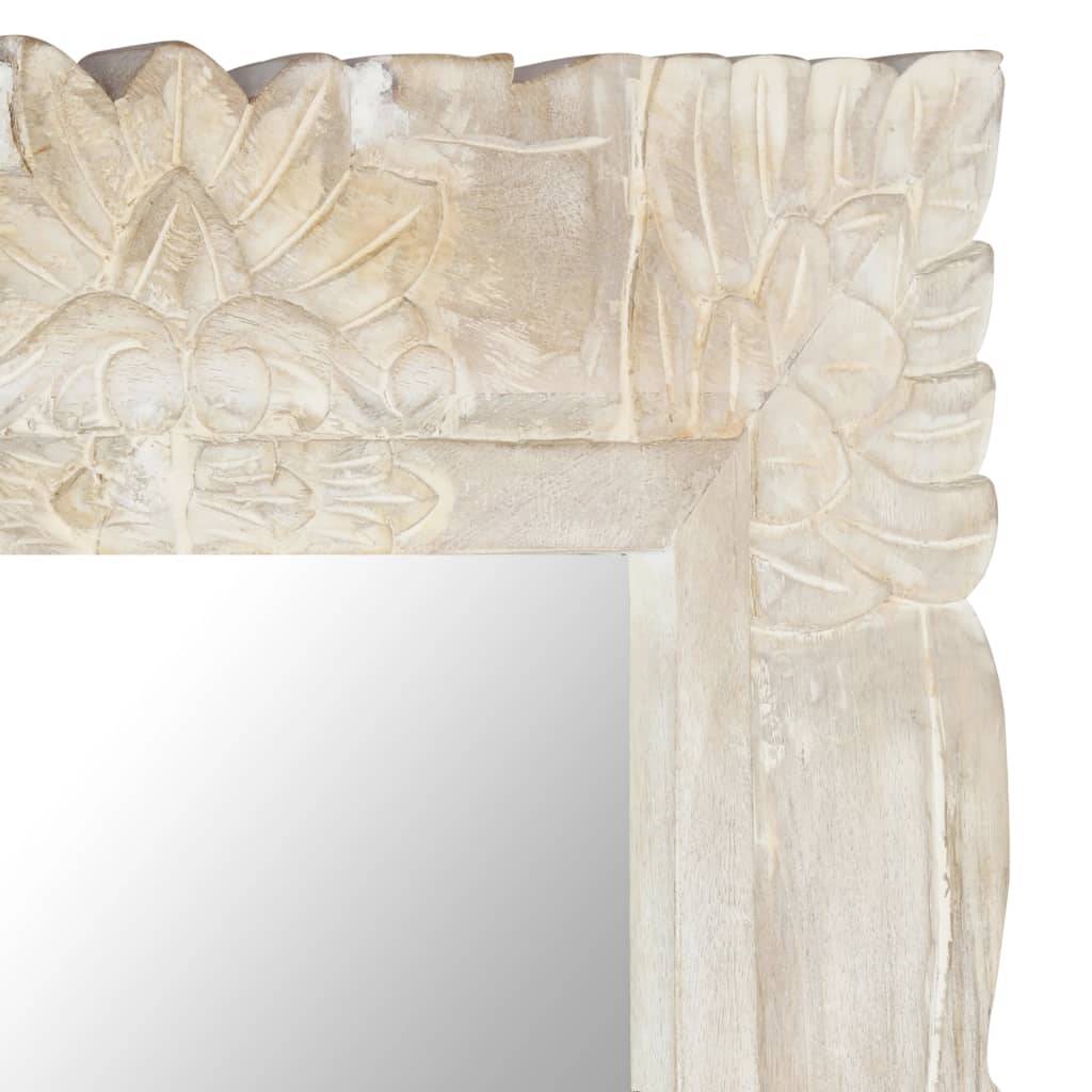 vidaXL Spiegel Weiß 80x50 cm Mango Massivholz