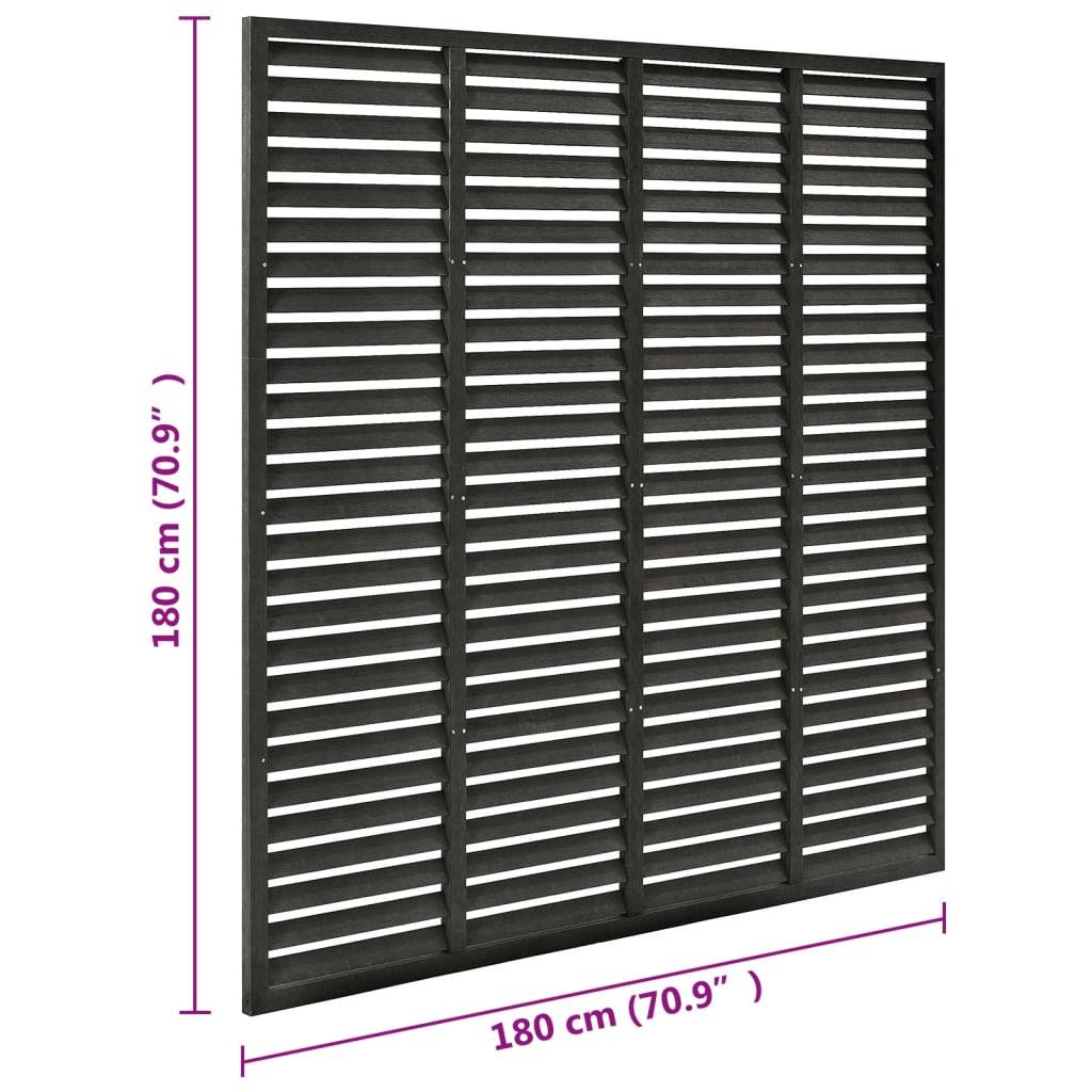 vidaXL Lamellenzaun WPC 180x180 cm Dunkelgrau