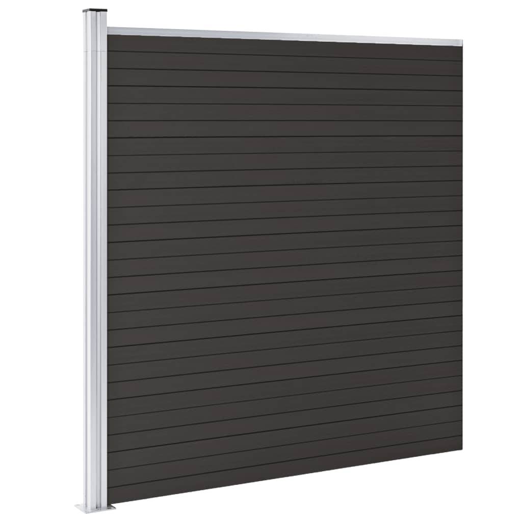 vidaXL Zaunelement WPC 175x186 cm Schwarz