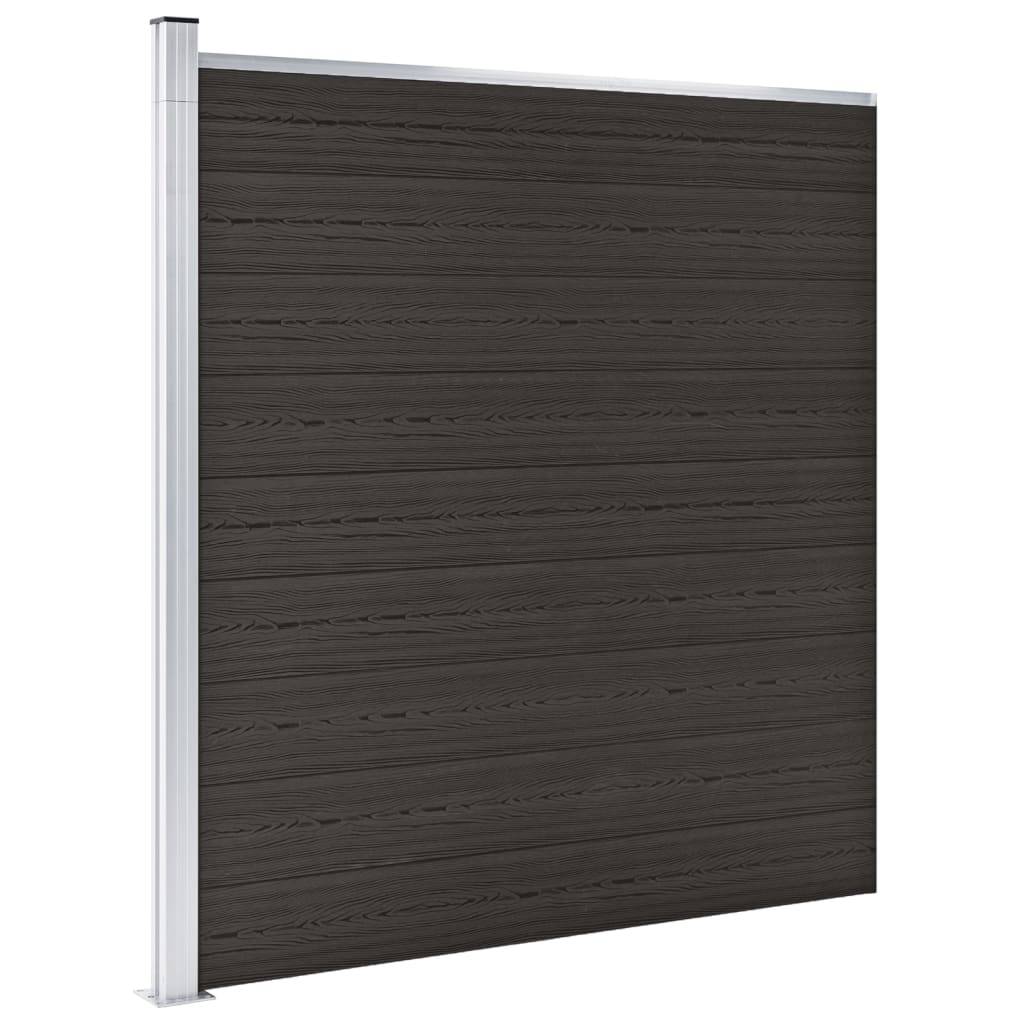 vidaXL Zaunelement WPC 175x186 cm Schwarz