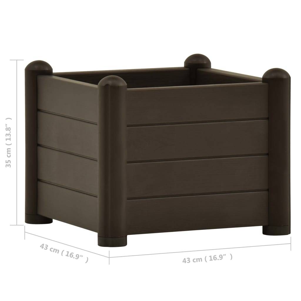vidaXL Garten-Hochbeet PP Mokka 43x43x35 cm