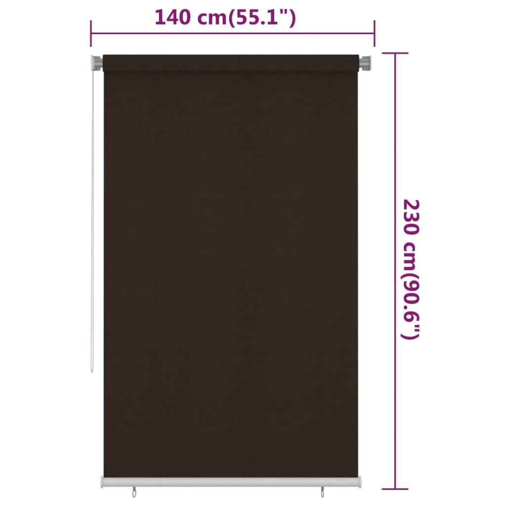 vidaXL Außenrollo 140x230 cm Braun HDPE