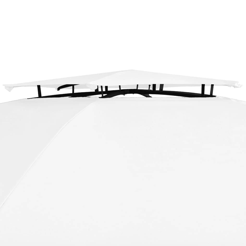 vidaXL Gartenzelt mit Vorhängen 360x312x265 cm Weiß 180 g/m²
