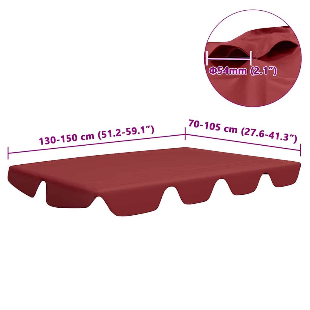vidaXL Ersatzdach für Hollywoodschaukel Weinrot 150/130x105/70 cm