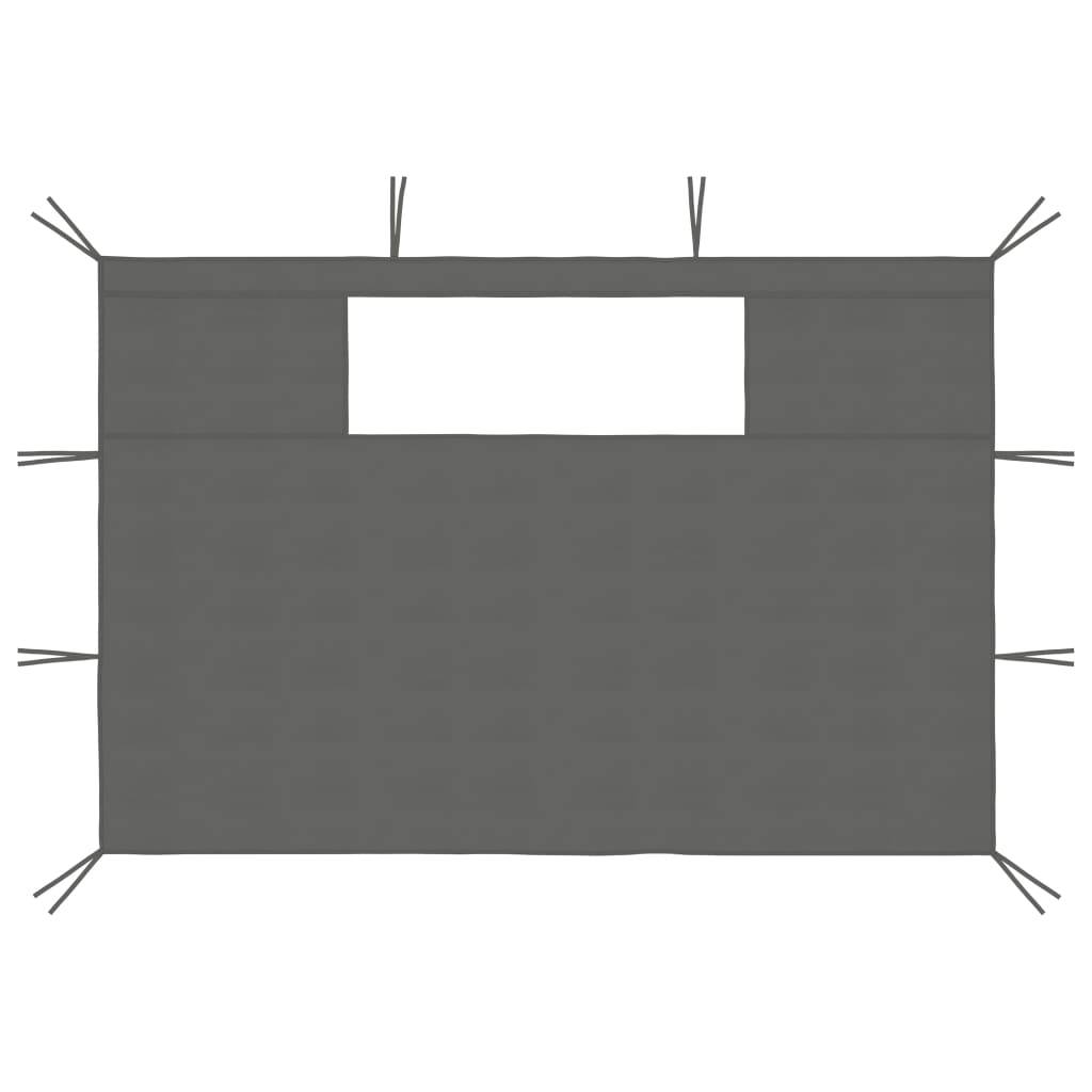 vidaXL Pavillon-Seitenwände mit Fenstern 2 Stk. Anthrazit