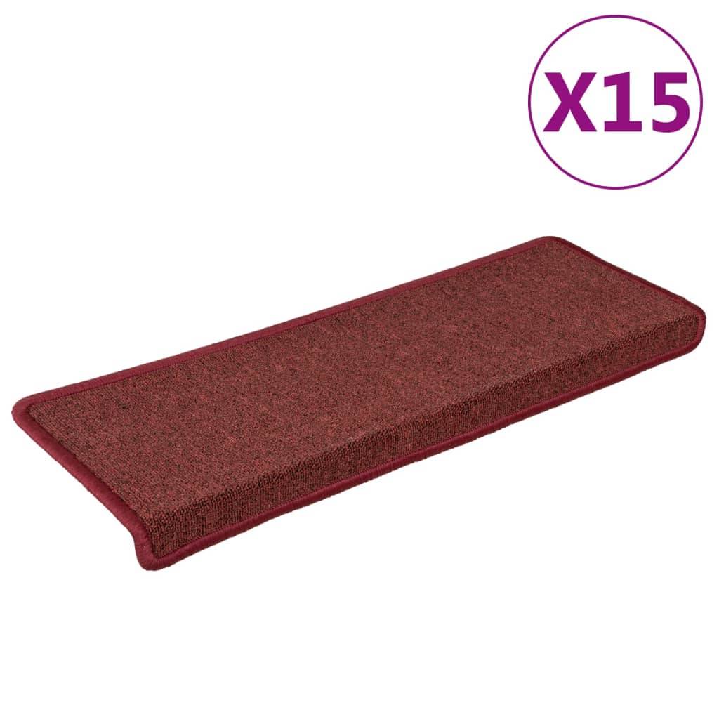 vidaXL Stufenmatten 15 Stk. 65x21x4 cm Mattrot