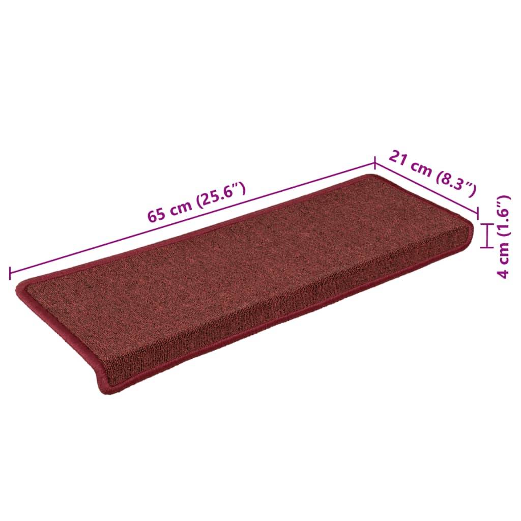 vidaXL Stufenmatten 15 Stk. 65x21x4 cm Mattrot