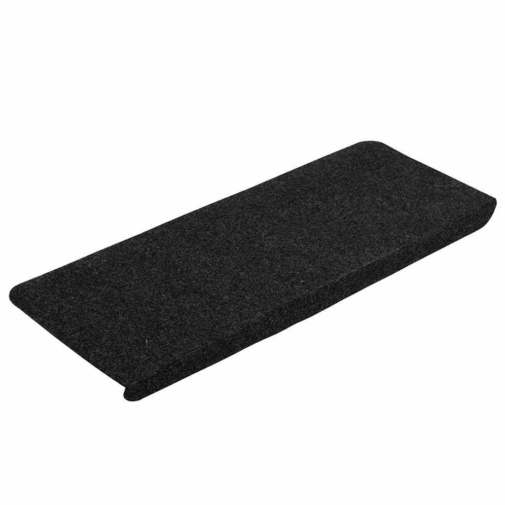vidaXL Stufenmatten Selbstklebend 15 Stk. 65x24,5x3,5 cm Schwarz