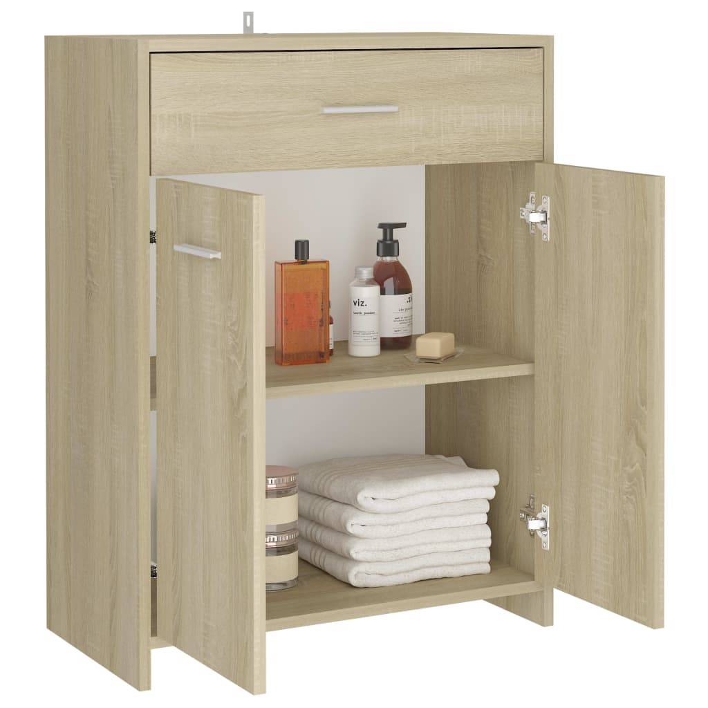 vidaXL Badezimmerschrank Sonoma-Eiche 60x33x80 cm Holzwerkstoff