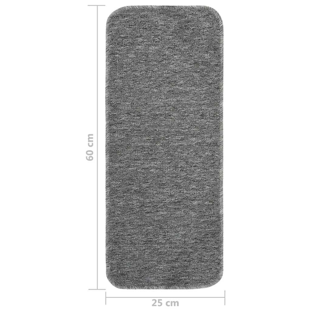 vidaXL Antirutsch Stufenmatten 15 Stk. 60x25 cm Grau Rechteckig