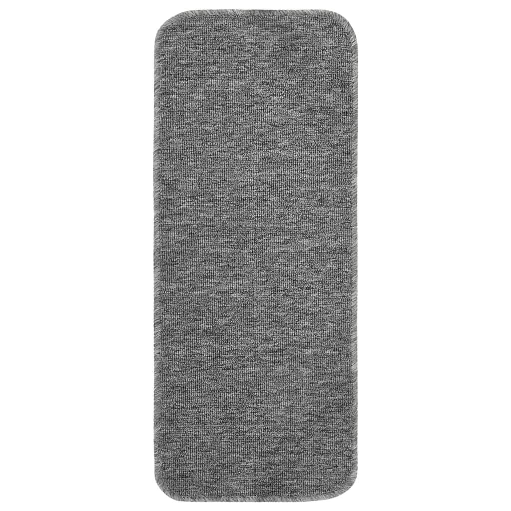 vidaXL Antirutsch Stufenmatten 15 Stk. 60x25 cm Grau Rechteckig