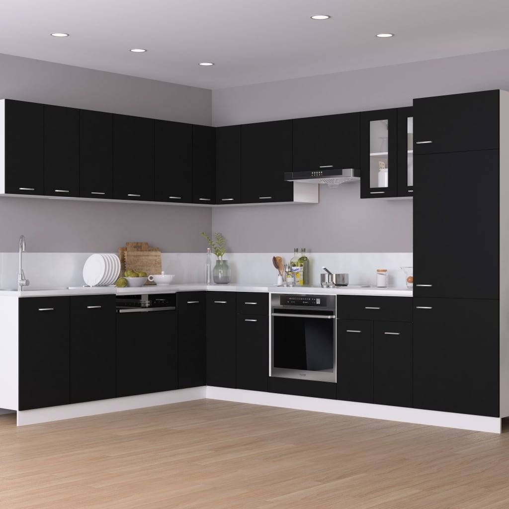 vidaXL Hängeschrank Lyon Schwarz 80x31x60 cm Holzwerkstoff