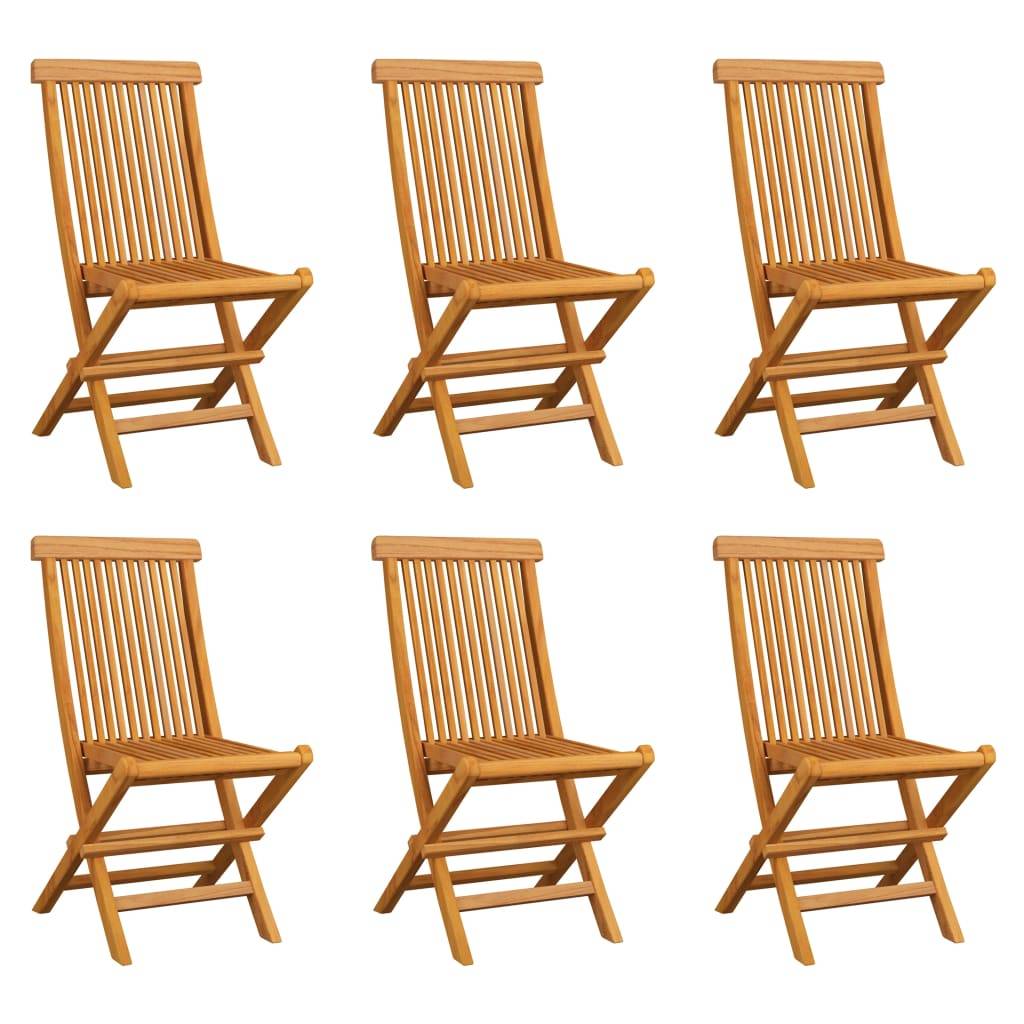 vidaXL Klappbare Gartenstühle 6 Stk. Massivholz Teak