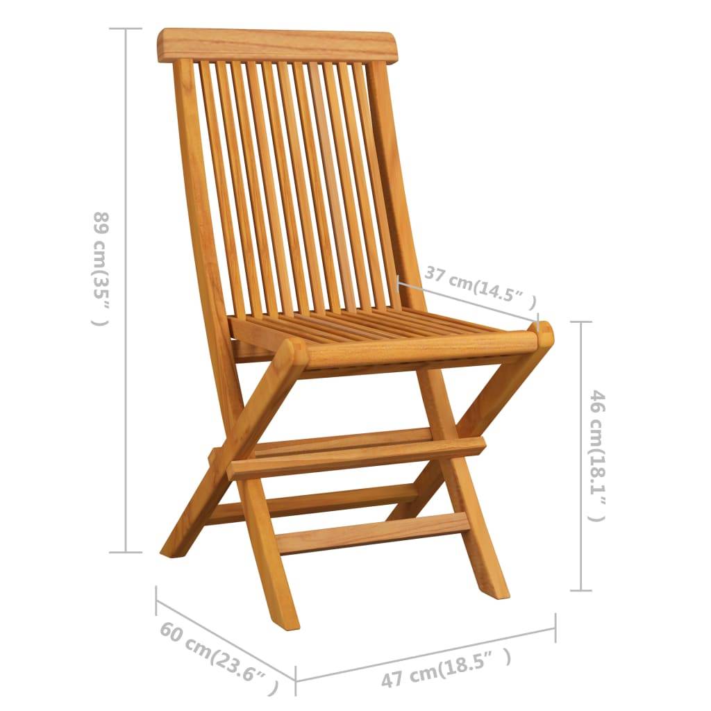 vidaXL Klappbare Gartenstühle 6 Stk. Massivholz Teak