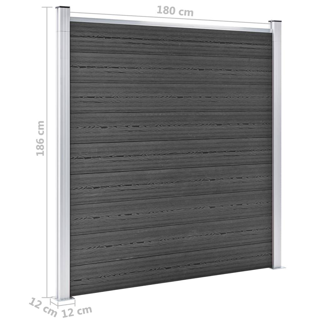 vidaXL Zaunelement Set WPC 1737x186 cm Schwarz