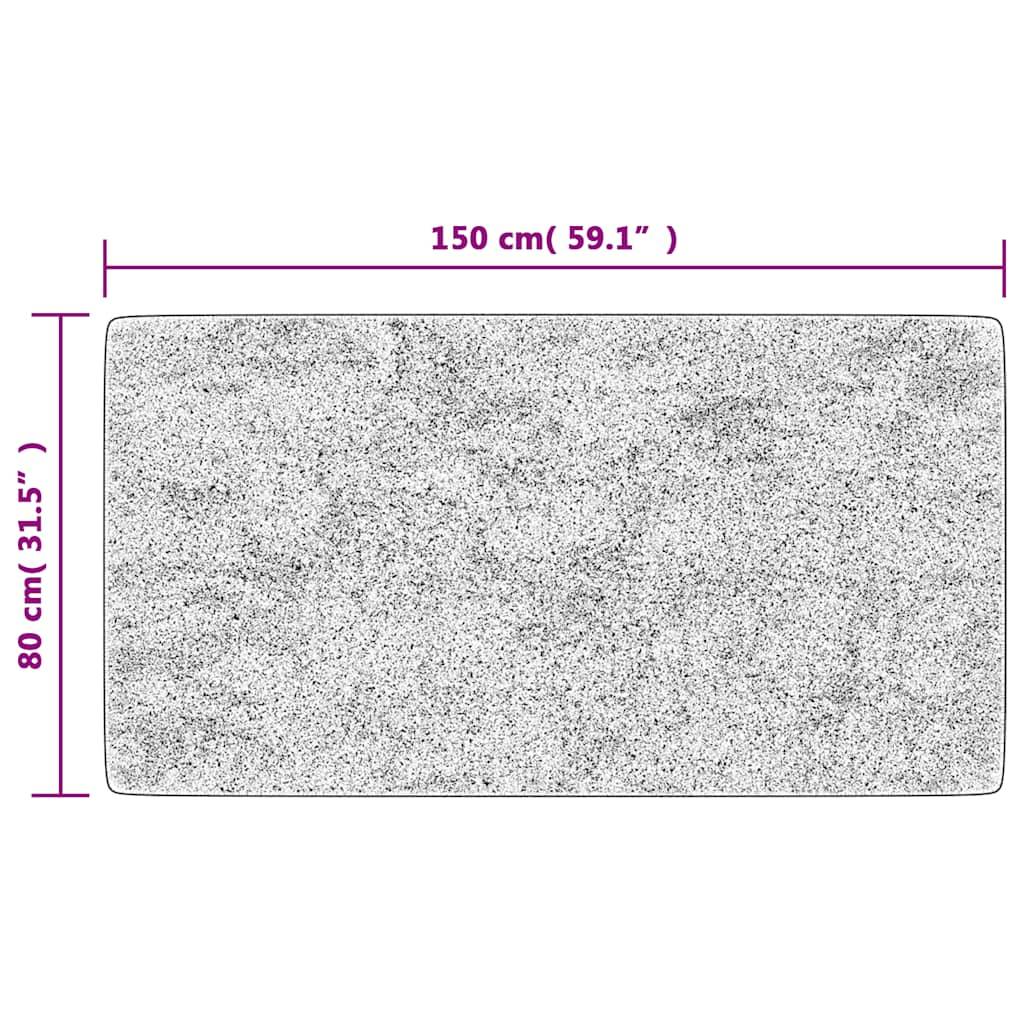 vidaXL Teppich Waschbar 80x150 cm Schwarz und Weiß Rutschfest