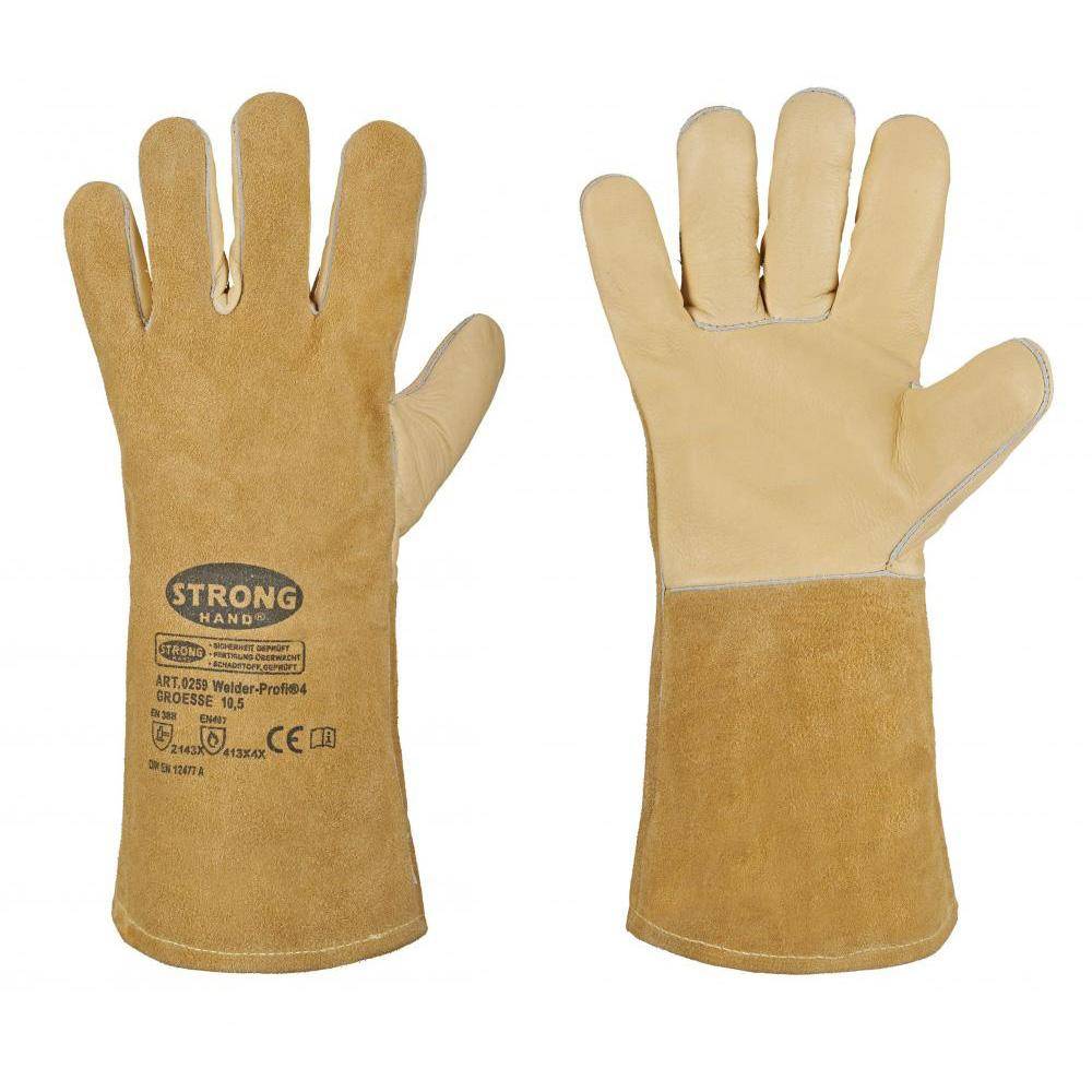 Schweißerhandschuh "Welder Profi 4" - Rindleder bisquit beige - Norm EN 288 - Größe 10,5 - Länge ca. 35 cm