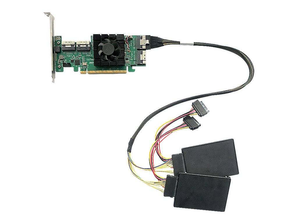HighPoint Internes SAS-Kabel - Slim SAS (SFF-8654) - (M) zu SATA-Stromstecker -