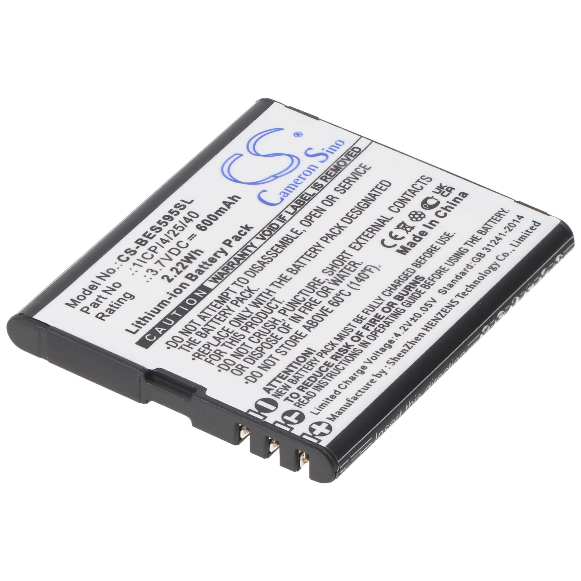 Akku passend für Bea-fon SL495, Bea-fon SL595, Bea-fon SL595 Plus, 3,7V, 600mAh