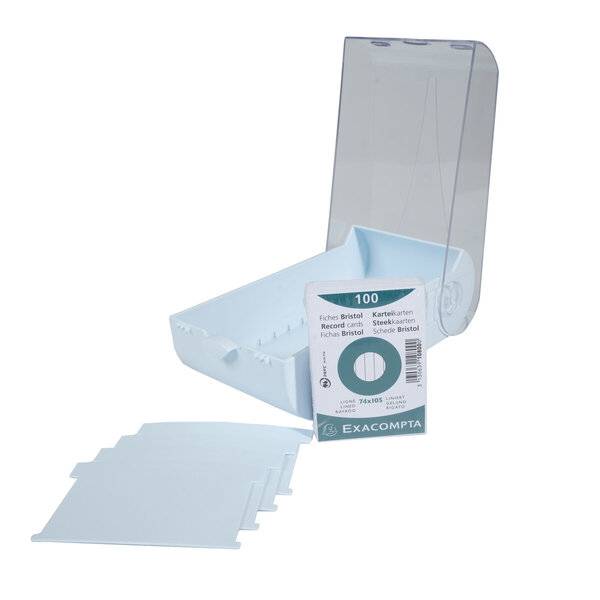 Karteikasten BunnyBox - A8 quer inkl. 100 Karten A8 liniert pastellblau.