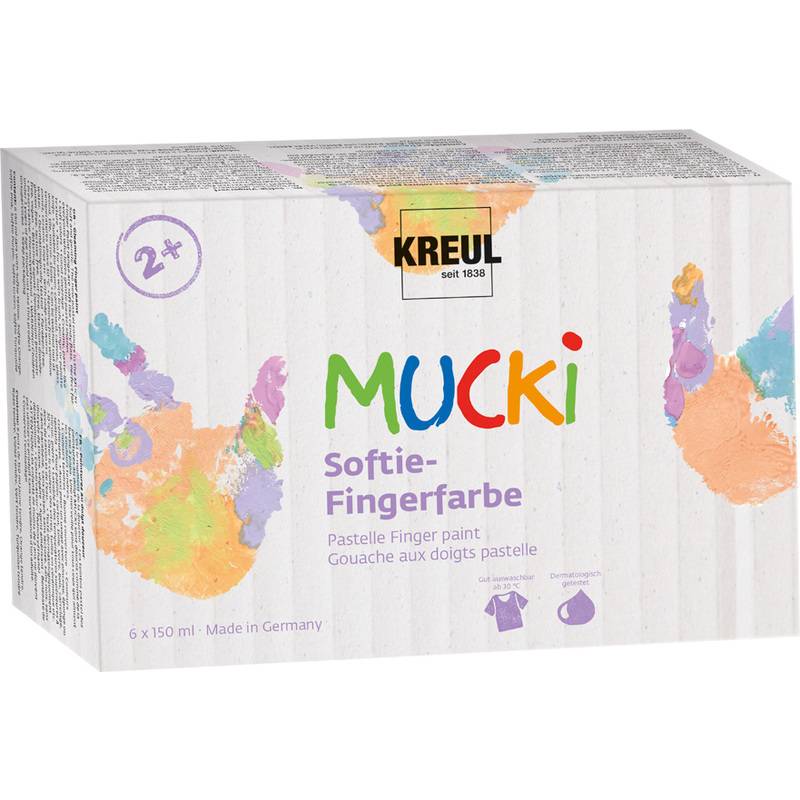 KREUL Softie-Fingerfarbe "MUCKI", 150 ml, 6er-Set