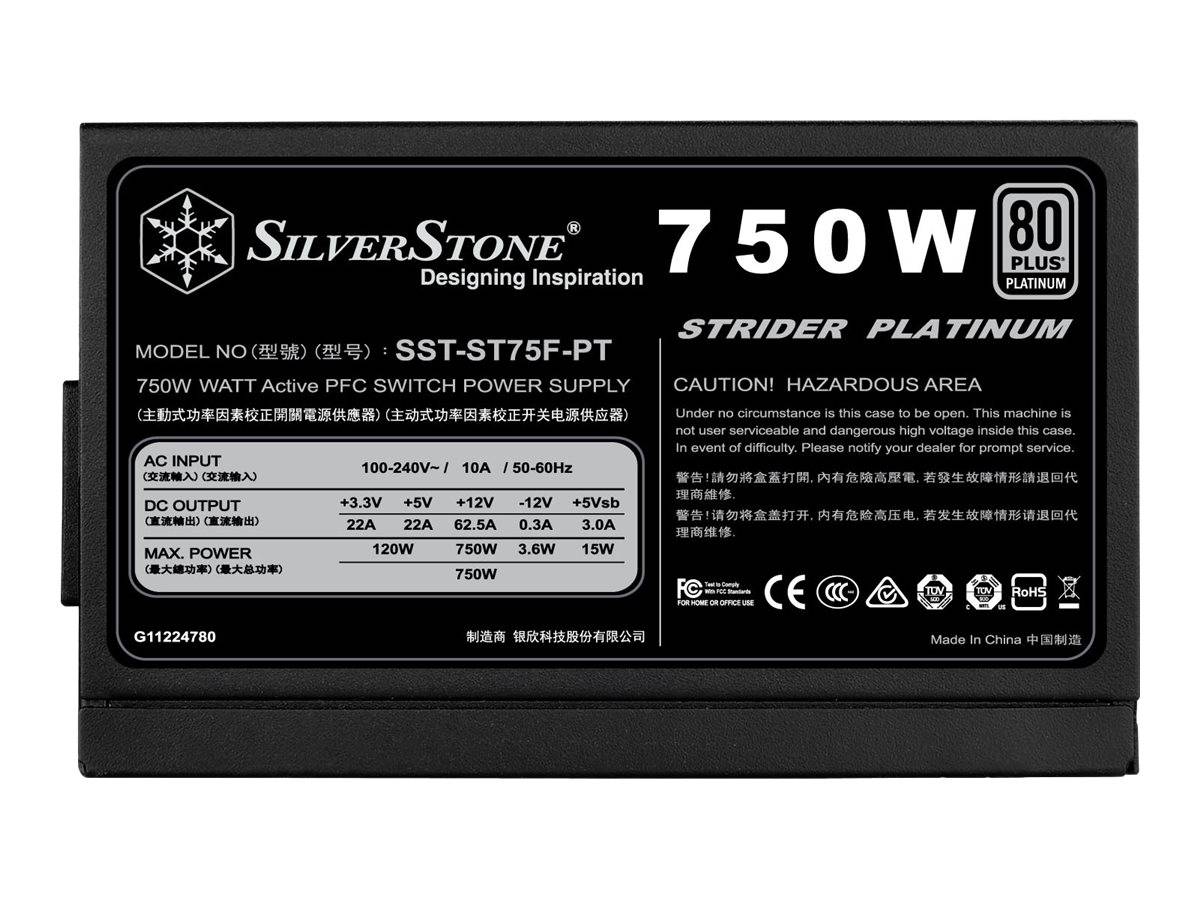 SilverStone Strider Platinum series ST75F-PT - V1.1 - Netzteil (intern)