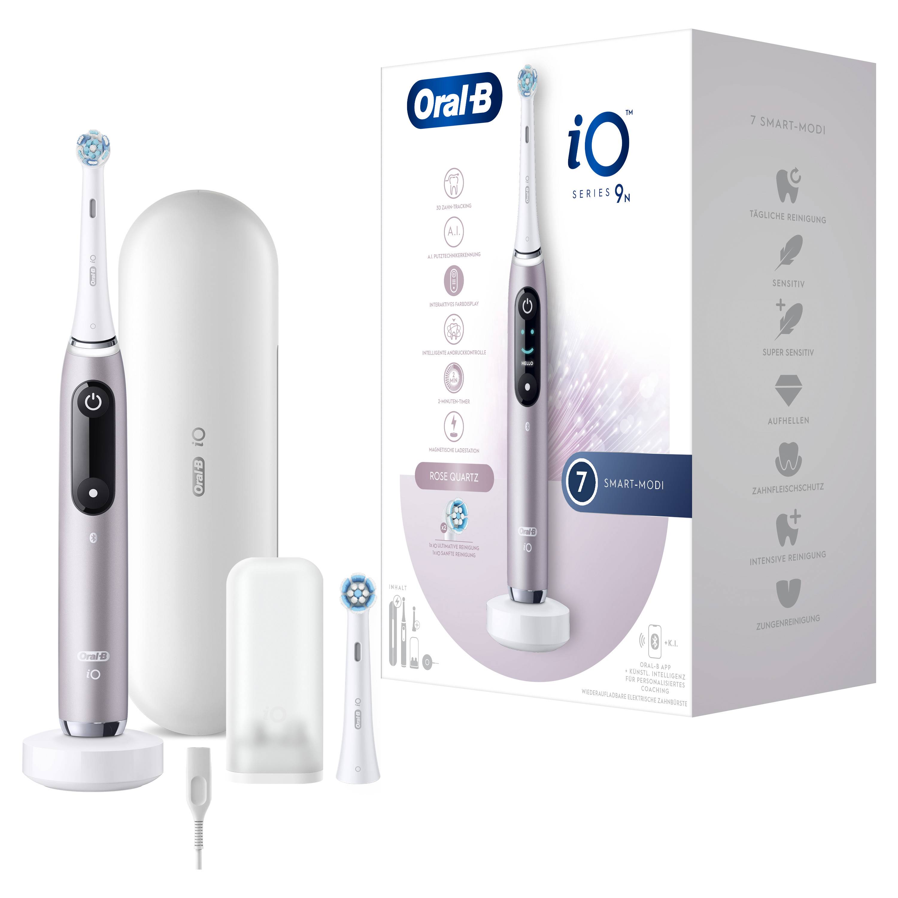 Oral-B iO Series 9n - Erwachsener - Rotierende-vibrierende Zahnbürste - Tägliche Pflege - Zahnfleischpflege - Sensibel - für weiße Zähne - Rose -