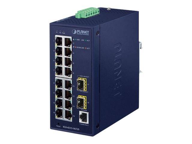 PLANET IGS-4215-16T2S - Switch - managed - 16 x 10/100/1000 + 2 x Gigabit SFP