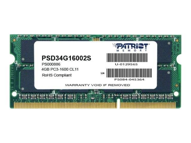 PATRIOT Signature Line - DDR3 - Modul - 4 GB - SO DIMM 204-PIN - 1600 MHz / PC3-